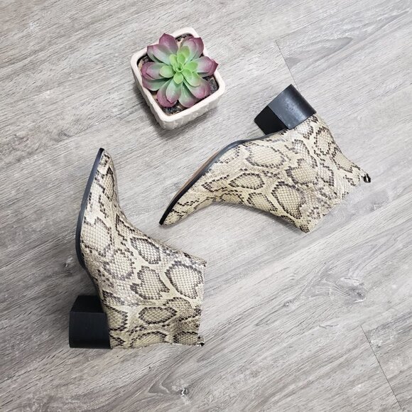 en Thread Leather Snakeskin Print Ankle Boots 9.5 - Picture 2 of 9